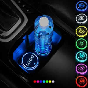 Custom LOGO LED Car Cup Holder Coaster
