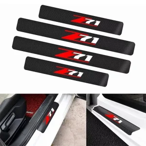 Car Sill Protectors Scuff Plate For Z71 Silverado Colorado 4PCS